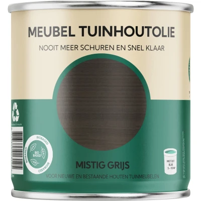Afbeelding van Meubel Tuinhoutolie mistig grijs teak olie biobased 750 ml