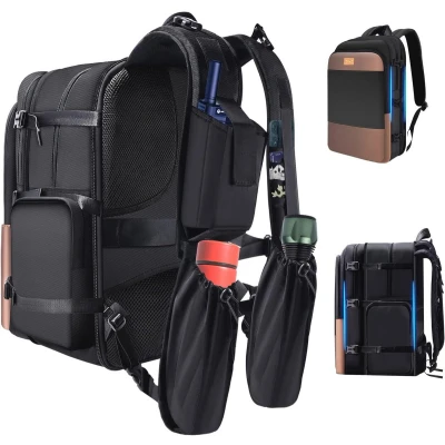 Afbeelding van Reis Laptop Rugzak 15,6&quot; met Slank &amp; Uitbreidbaar en Gepatenteerde Schouderzakken USB, Anti diefstal Zakelijke Ultracapaciteit voor Werk School reizen Wandelen Kamperen,Zwart