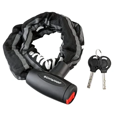 Afbeelding van Schwinn High Security Reflective Chain Lock Fietsslot, zwart, 3 voet/8 mm Cha