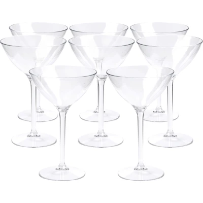 Afbeelding van Depa Cocktail glas 8x transparant onbreekbaar kunststof 300 ml Cocktailglazen