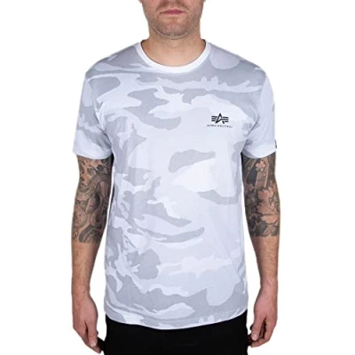Afbeelding van Alpha Industries Small LOGO Tshirt basic, Heren, Maat: XXL, White camo