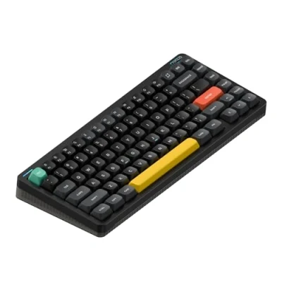 Afbeelding van Nuphy Halo75 V2 Mechanisch Gaming Toetsenbord, 75% Draadloos Hot Swappable Bluetooth, 83 Toetsen, RGB LED, Ondersteuning Bluetooth/2.4GHz/USB C (Zwart, Silent Red Clear Top (45gf))