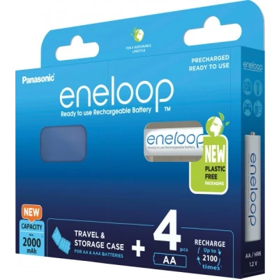 Afbeelding van Oplaadbare batterij NiMH, mignon, AA, HR06, 1,2V/2000mAh voorgeladen, incl. batterijdoos, retailblister (4 stuks)