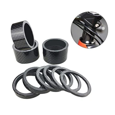 Afbeelding van PLATT 10 Pieces Bike Headset Spacer Full Carbon Fiber Bicycle Stem Fit 1 1/8 Inch Compatible with MTB Road Bikes