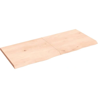 Afbeelding van vidaXL Wastafelblad 140x60x(2 4) cm onbehandeld massief hout