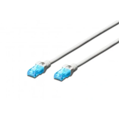 Afbeelding van DIGITUS LAN kabel Cat 5e 3m CCA netwerkkabel met RJ45 U/UTP niet afgeschermd compatibel 6 &amp; 5 wit