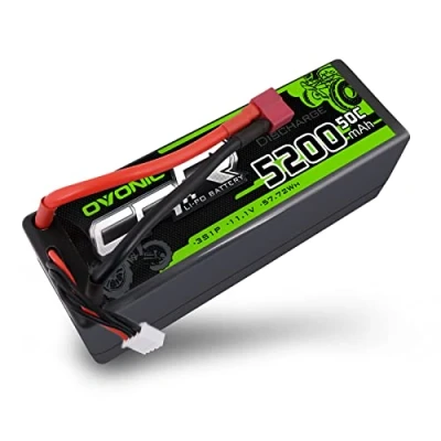 Afbeelding van OVONIC 3S Lipo batterij 50C 5200mAh 11.1V Hardcase met Dean Style T connector voor 1/8 of 1/10 Schaal RC Auto Vliegtuig Helicopter Boot