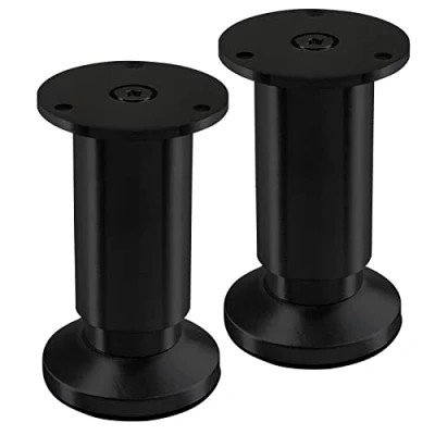 Afbeelding van SOTECH 2 stuks meubelpoten TERRA hoogte 100 mm zwart geanodiseerd verstelbaar tot max. 15 mm, belastbaar 250 kg/elke poot