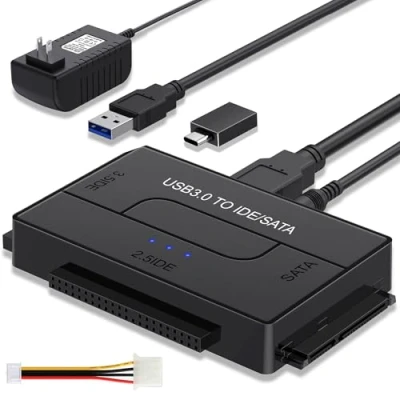 Afbeelding van SATA/IDE naar USB 3.0 harde schijf adapter, EYOOLD Ultra Recovery Converter voor universele 2,5 3,5 inch SATA en IDE HDD, SSD 5,25 dvd/cd rom optische drive