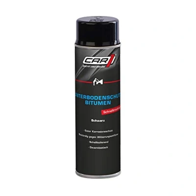 Afbeelding van CAR1 bodembescherming bitumen corrosiebescherming ondervloer carrosserie spuitbus zwart 500 ml