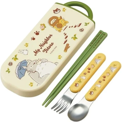 Afbeelding van Ghibli My Neighbor Totoro Set Eetstokjes Lepel vork en Catbus