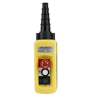 Afbeelding van DEWIN Kraan Kettingtakel Drukknopschakelaar,Kraan Hangend Bedieningsstation Hijskraan Drukknop Kettingtakknop Opknopschakelaar Hangbesturing met Noodstop