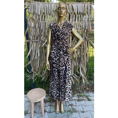 Afbeelding van Lange Zomerjurk Morena Leopard Print One Size