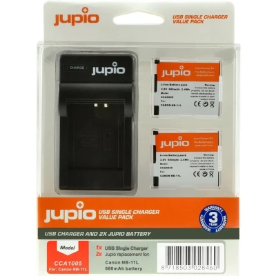 Afbeelding van Jupio Kit: 2x Battery NB 11L + USB Single Charger