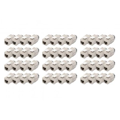 Afbeelding van DIGITUS Keystone module Cat 6A afgeschermd 48 stuks RJ45 jack 500 MHz 10GBase T AWG 26 22 Ontwerp Met vergrendelingshendel Montage zonder gereedschap