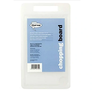 Afbeelding van Chef Aid Polyethyleen Snijplank, Wit, Essentieel voor Dagelijks Gebruik, Beschermt Werkbladen, 35cm x 25cm 09cm