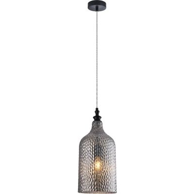 Afbeelding van Lindby hanglamp 1licht Glas, metaal E27 rookgrijs, zwart