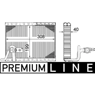 Afbeelding van Verdamper, airconditioning MAHLE AE 124 000P