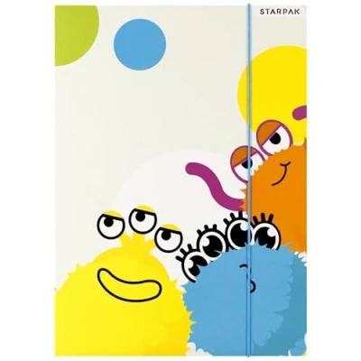 Afbeelding van MONSTERS GELAMINEERD schoolmap met elastiek A4 STARPAK