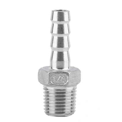 Afbeelding van Slangpilaarfittingen, SS304 Roestvrijstalen Slangpilaarfittingen BSP 1/8 &quot; 3/4&quot; Buitendraad Pijpfitting connector(1/4*8mm)