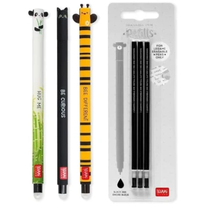 Afbeelding van Legami Uitwisbare pennen Konijn, Olifant, Giraffe Navulbaar Back to School