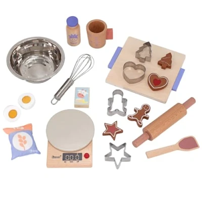 Afbeelding van howa Kinderkeuken Accessoires Speelgoed Bakset van Hout 19 delig 4896