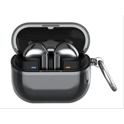 Afbeelding van GIOPUEY Transparante hoes compatibel met Samsung Galaxy Buds 3/3 Pro, ultradunne zachte hoes, slim fit, anti val, niet gemakkelijk vuil transparant zwart