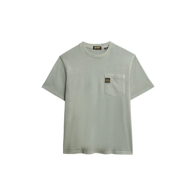 Afbeelding van Superdry Contrast Stitch Pocket Tshirt basic, Heren, Maat: Small, Washed sage green