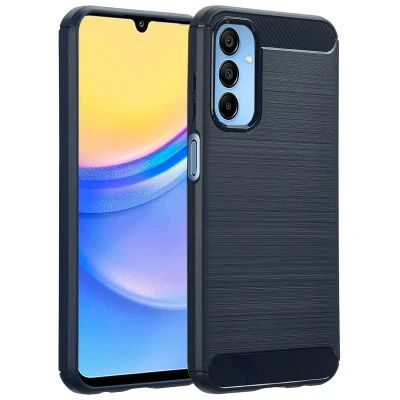 Afbeelding van Samsung Galaxy A15 (5G) Hoesje Siliconen en TPU (zacht) imoshion Softcase/Backcover Donkerblauw Telefoonhoesje