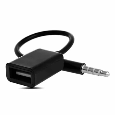Afbeelding van Ziyan 3,5 mm mannelijke AUX audio stekker naar USB vrouwelijke adapter OTG kabel auto zwart 15 cm