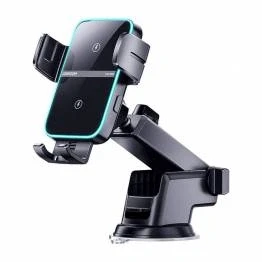 Afbeelding van Joyroom Auto Telefoonhouder voor Dashboard of Raam met Ingebouwde Draadloze Lader 15W QC3.0 Zwart