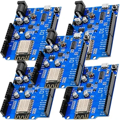 Afbeelding van AZDelivery 5 x D1 Wifi Board NodeMCU ESP8266MOD 12F Wlan Modul compatibel met Arduino inclusief E Book!