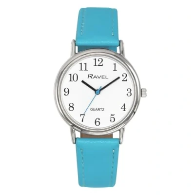 Afbeelding van Ravel Vrouwen Ronde Brighter Dagen Silver Tone Horloge Analoge Quartz R0140, Heldere turkoois/witte wijzerplaat, 36mm watch case