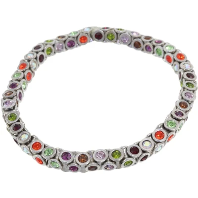 Afbeelding van Behave Elastische armband met multi color steentjes