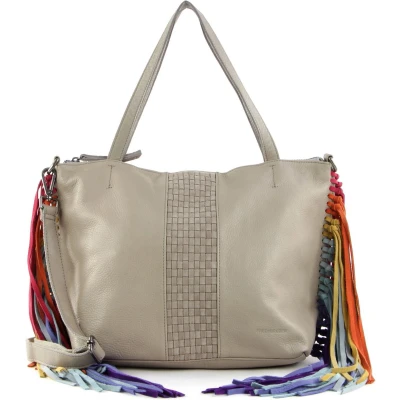 Afbeelding van FREDsBRUDER Leren Schoudertas Shopper Yee Haw Collection Bag Summer Stone Beige