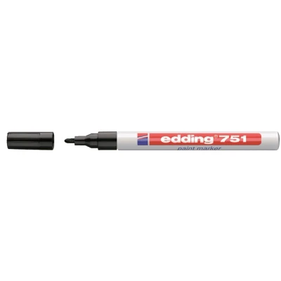 Afbeelding van Viltstift edding 751 lakmarker rond 1 2mm zwart