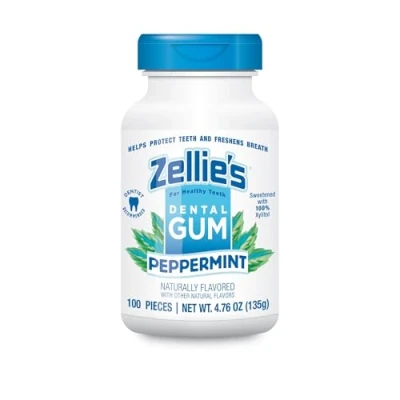 Afbeelding van Zellie&#039;s 100% Xylitol Suikervrije Pepermunt Kauwgom Smaak (100 stuks (Pack van 1))