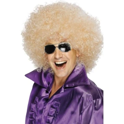 Afbeelding van Blonde afropruik volwassene Verkleedpruik One size