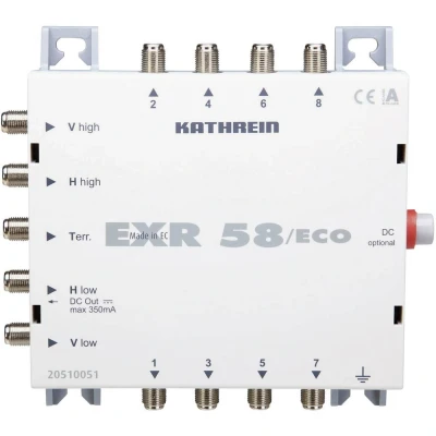 Afbeelding van Kathrein EXR 58/ECO satelliet multiswitch Ingangen (satelliet): 5 (4 / 1 terrestrisch) Aantal gebruikers: 8