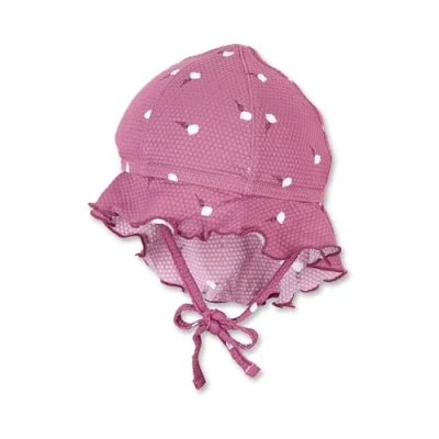 Afbeelding van Sterntaler Peaked cap met nekbescherming bloemen paars