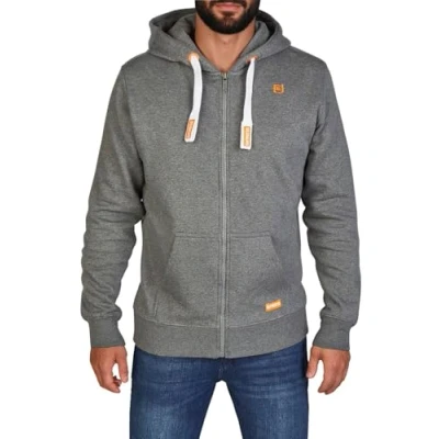 Afbeelding van riverso herenjack met capuchon Noah sweatjack sweatshirt ritssluiting basic effen katoen grijs bruin groen rood blauw zwart S M L XL 2XL 3XL 4XL 5XL
