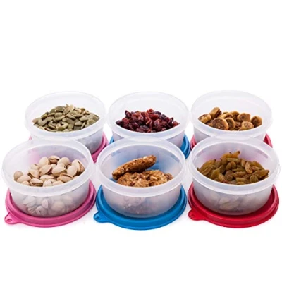 Afbeelding van Herbruikbare plastic voedselopslagcontainers stapelbare luchtdichte voedselcontainers voor snacks, picknick, voedselbereiding, picknicks en meer set van 6 283 g