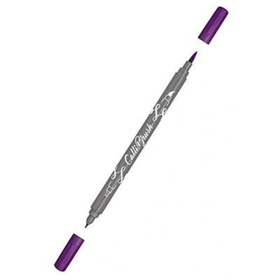 Afbeelding van Online 19057/6 Calli.Brush, Double Tip Pen met kalligrafiepunt en penseelpunt lila (lilac)
