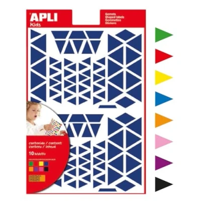 Afbeelding van Agipa Triangles 1200 stuks zelfklevende etiketten (meerkleurig, gesorteerd, 1.200 stuks, 10 vellen)