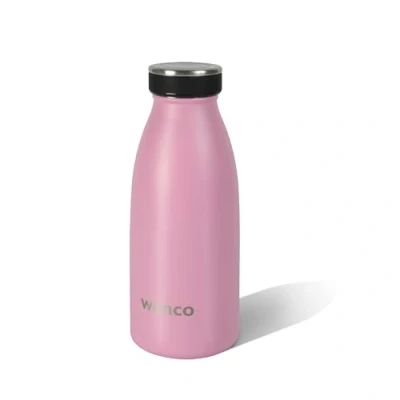 Afbeelding van wenco Drinkfles roestvrij staal, 0,35 l/350 ml, geïsoleerd en lekvrij, voor koude warme dranken, ook als thermoskan bruikbaar, BPA vrij, flamingo roze