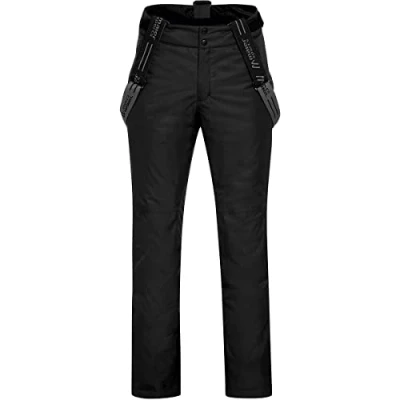 Afbeelding van Maier Sports Corban T Skibroek voor heren, waterdichte sneeuwbroek met bretels, stretchmateriaal en verstelbare tailleband, PFC vrij, mTHERM wattering mTEX weerbestendig, zwart, 48 (W33/L32)