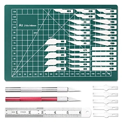 Afbeelding van 39 Stuks Art Snijmessenset, Scalpel Set Hobby, Roestvrij Staal Handgemaakte Scalpel, Knutselmessen met Roestvrijstalen, Precisie Carving Craft Messenset voor Snijden, Sjablonen, Kunst