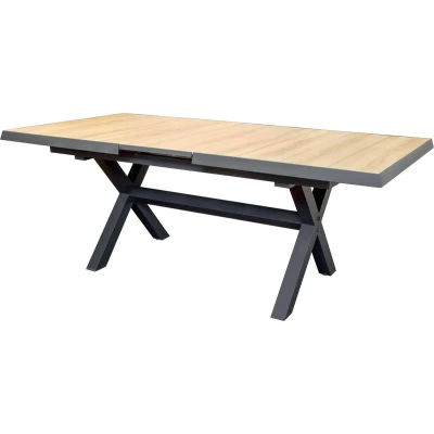 Afbeelding van Tuintafel Uitschuifbaar Naturel/Antraciet Keramiek &amp; Aluminium 167/207x100x75cm Monaco SenS Line