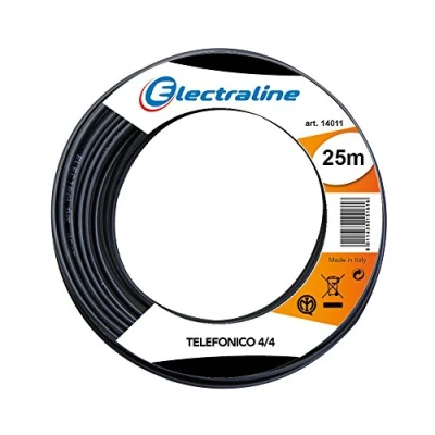 Afbeelding van Telefoonkabel plat 4/4 25 m zwart