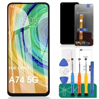 Afbeelding van Voor OPPO A74 5G LCD Vertoning A54 het Schermvervanging Aanrakingsscherm CPH2197 Digitizerassemblage CPH2195 Reparatieset (Zwart)